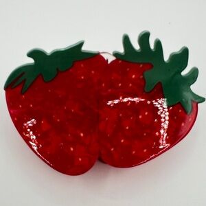 Double Strawberry Hair Clip Large New